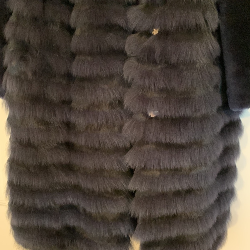 Full Length• Royal Blue•Lamb and Rabbit Fur Coat• Tory Burch - Picture 11 of 13